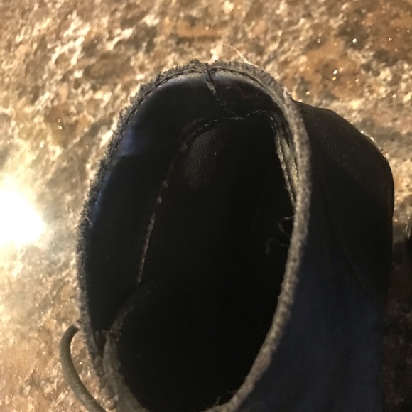 Black Lace Up Booties/Ankle Boots - Picture 2 of 4